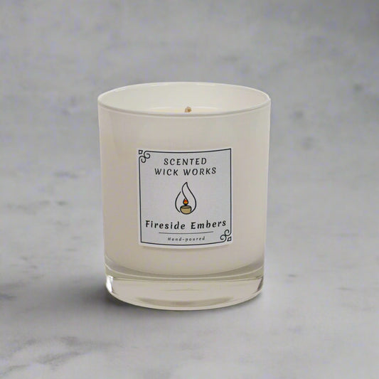 candle fireside embers