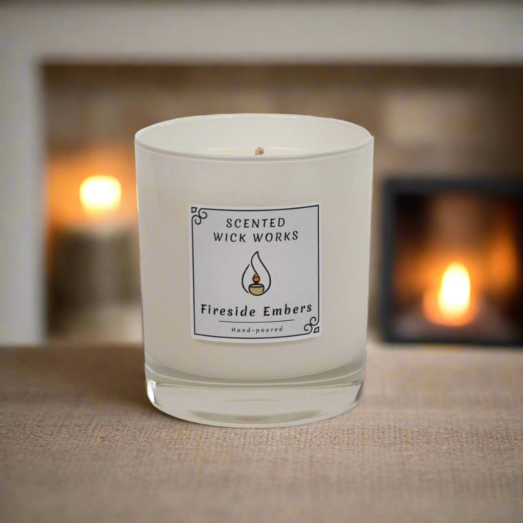 candle fireside embers