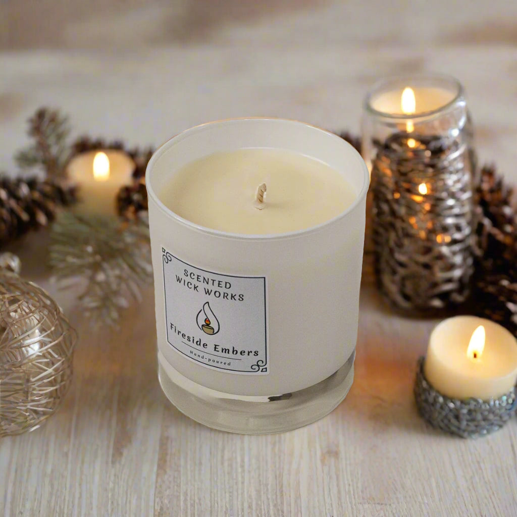 candle fireside embers