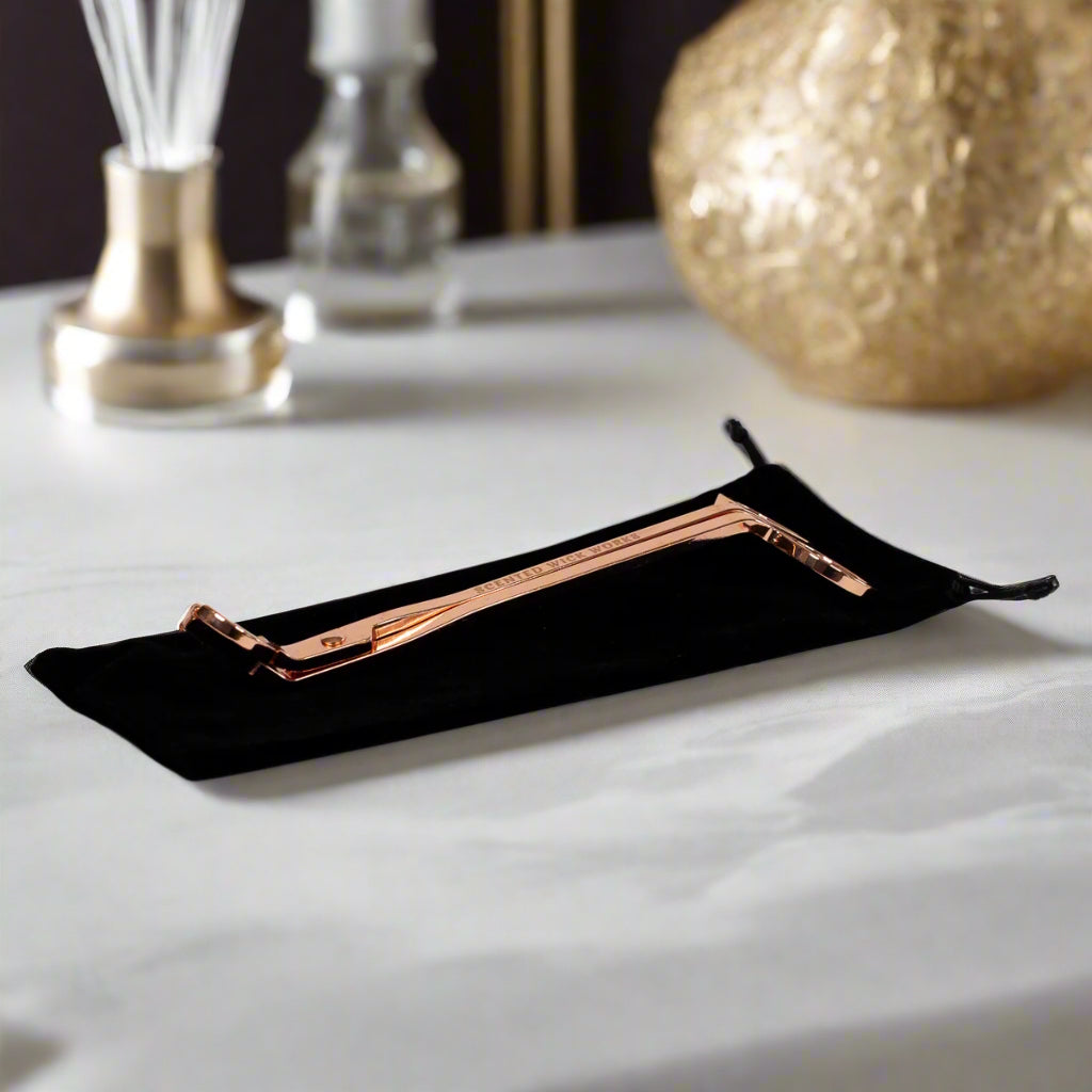 candle wick trimmer in rose gold