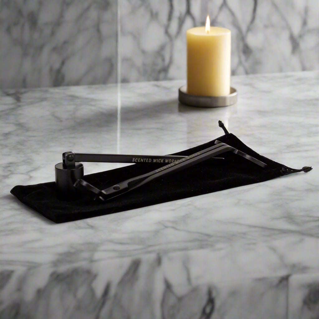 candle wick trimmer and snuffer in black
