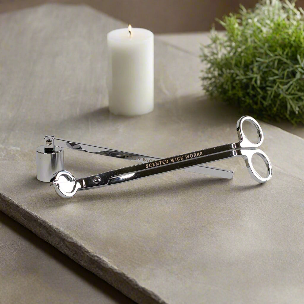 candle wick trimmer and snuffer in chrome