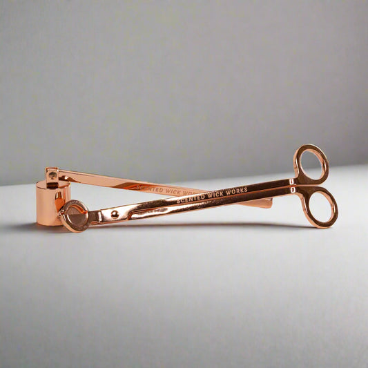 candle wick trimmer and snuffer in rose gold
