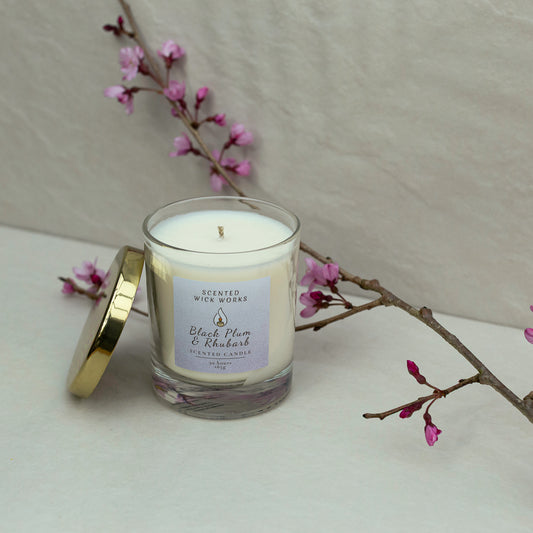black plum & rhubarb 20cl scented candle