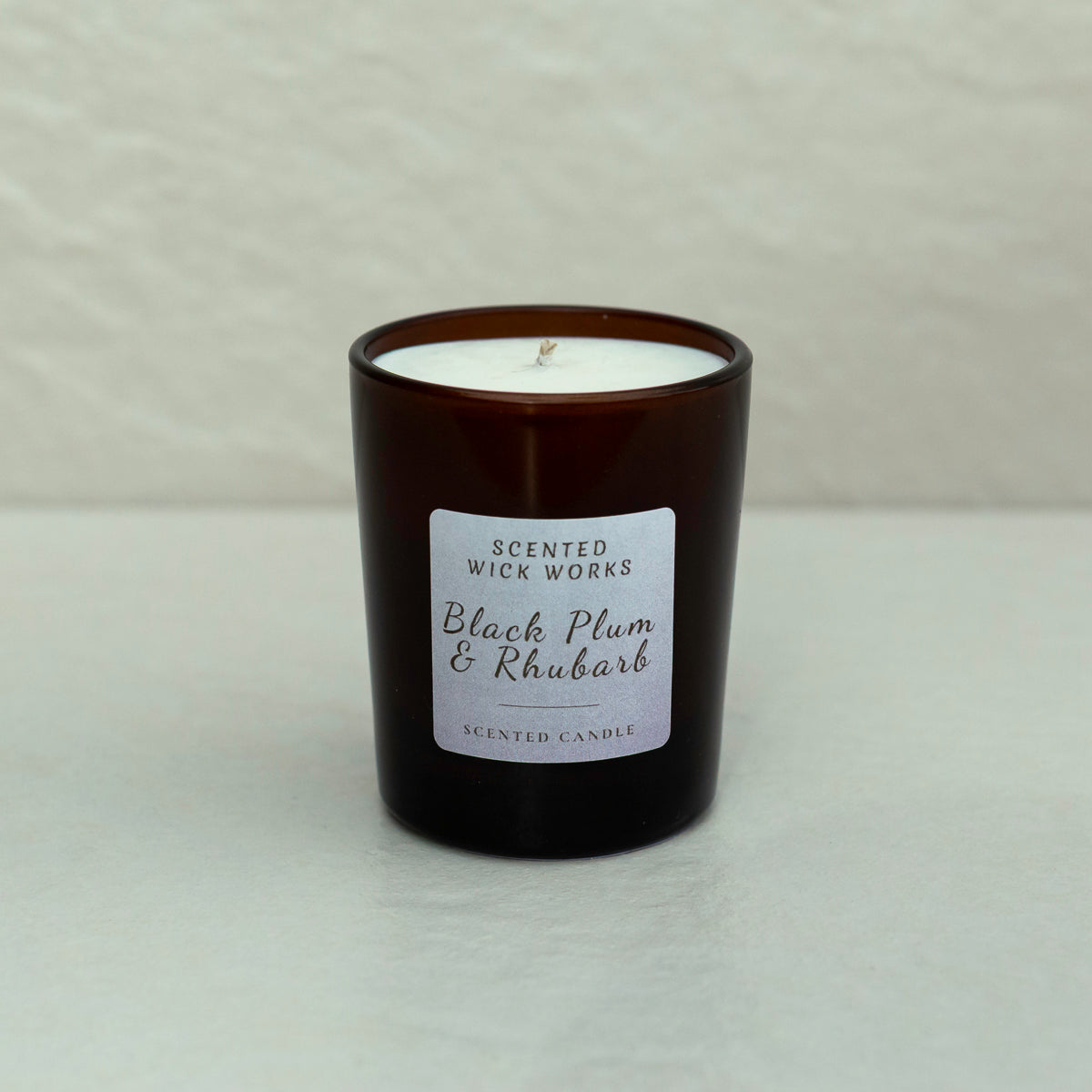 black plum & rhubarb votive scented candle