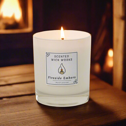 candle fireside embers