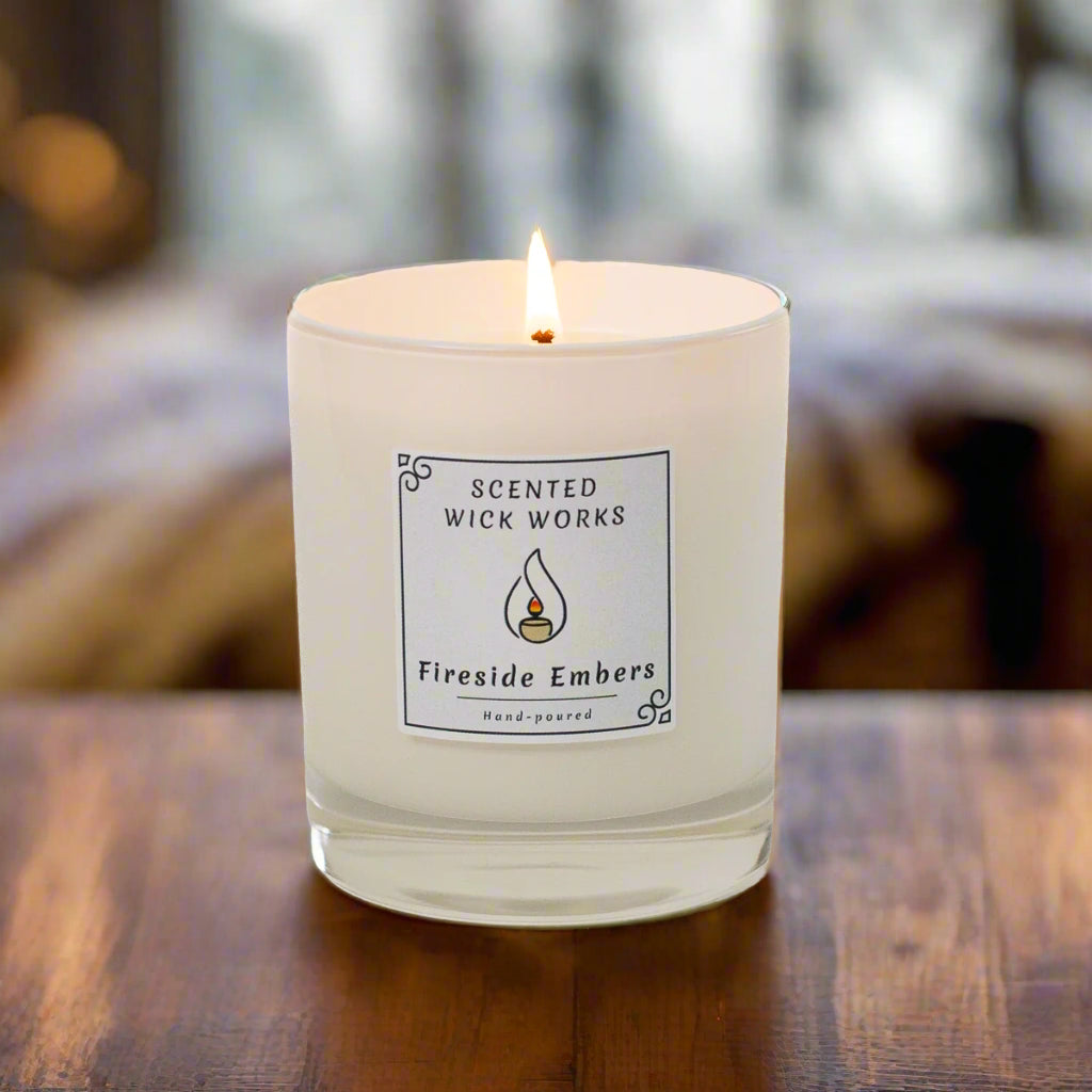 candle fireside embers