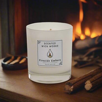 candle fireside embers