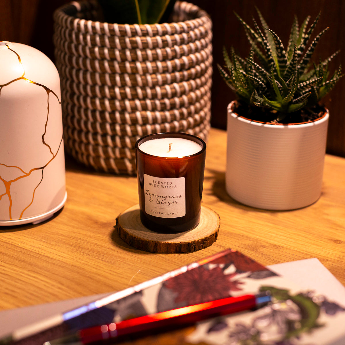 lemongrass & ginger votive scented candle