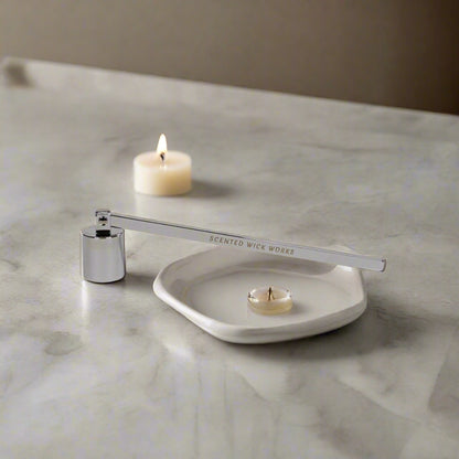 candle wick snuffer in chrome