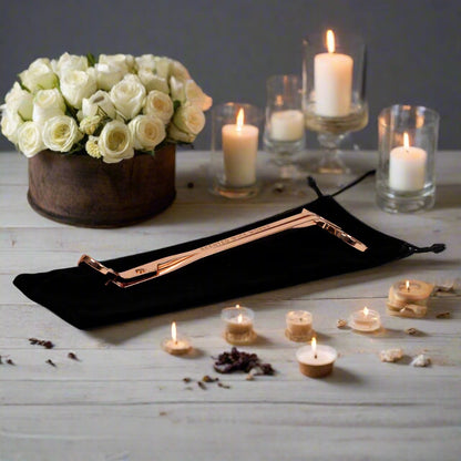 candle wick trimmer in rose gold